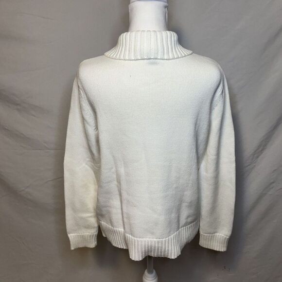 Lauren Ralph Lauren White Knitted Pullover Sweater Womens Gold Designer - Picture 5 of 7